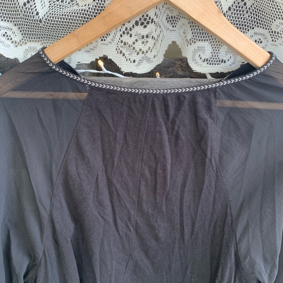 Anthropologie AKEMI + KIN Black Flutter Blouse - Picture 5 of 7